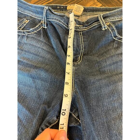 Earl Jean Jeans Capri Women 16P Y2K Grunge Thick Stitch Petite Western Cowgirl - Picture 6 of 12